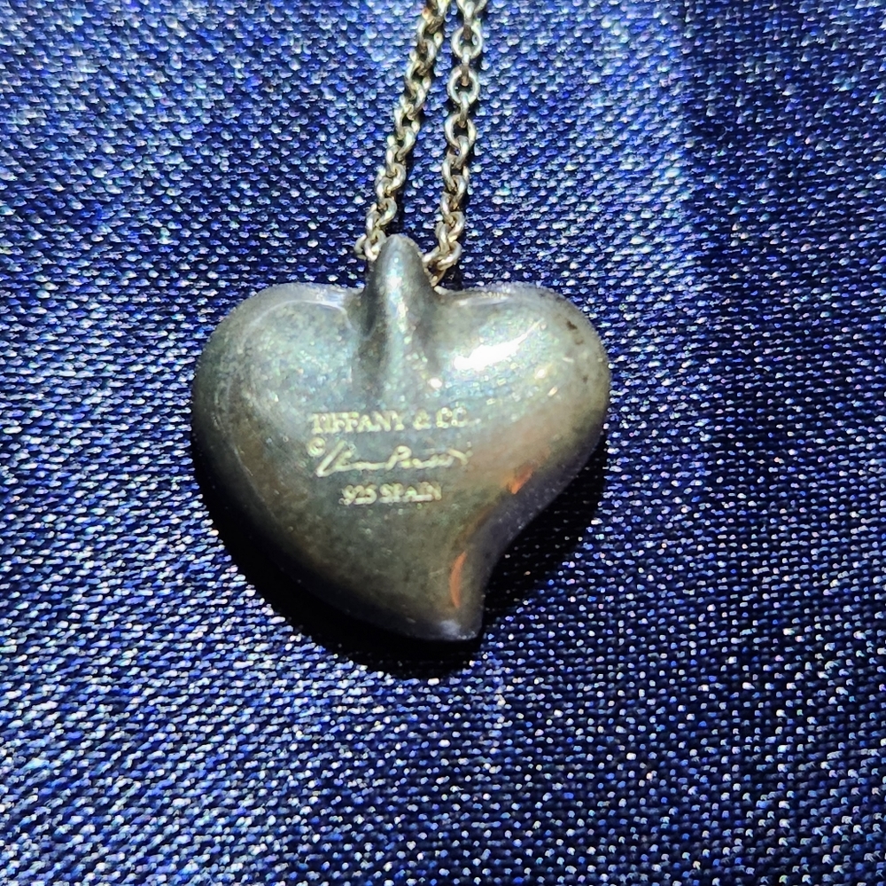 Tiffany Full Heart Sterling Silver Necklace - Rare Vintage Peretti for T & Co.